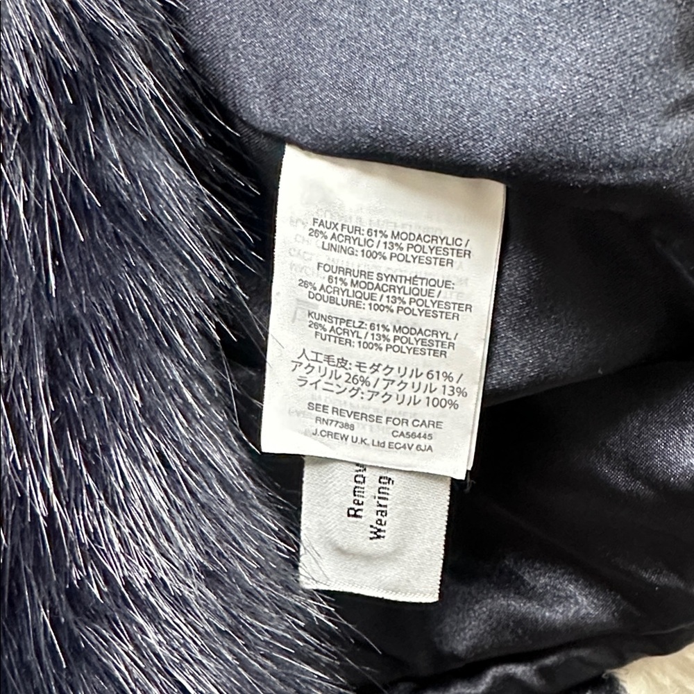 ⭐️ J.Crew x NET-A-PORTER ⭐️ Geo Striped Faux Fur Coat XXS Net-a-Porter - Picture 9 of 9